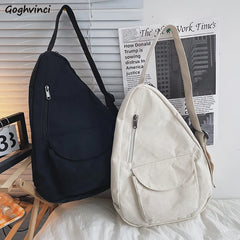 Unisex Crossbody Single Strap Leisure School Bag Large Capacity Travel Retro