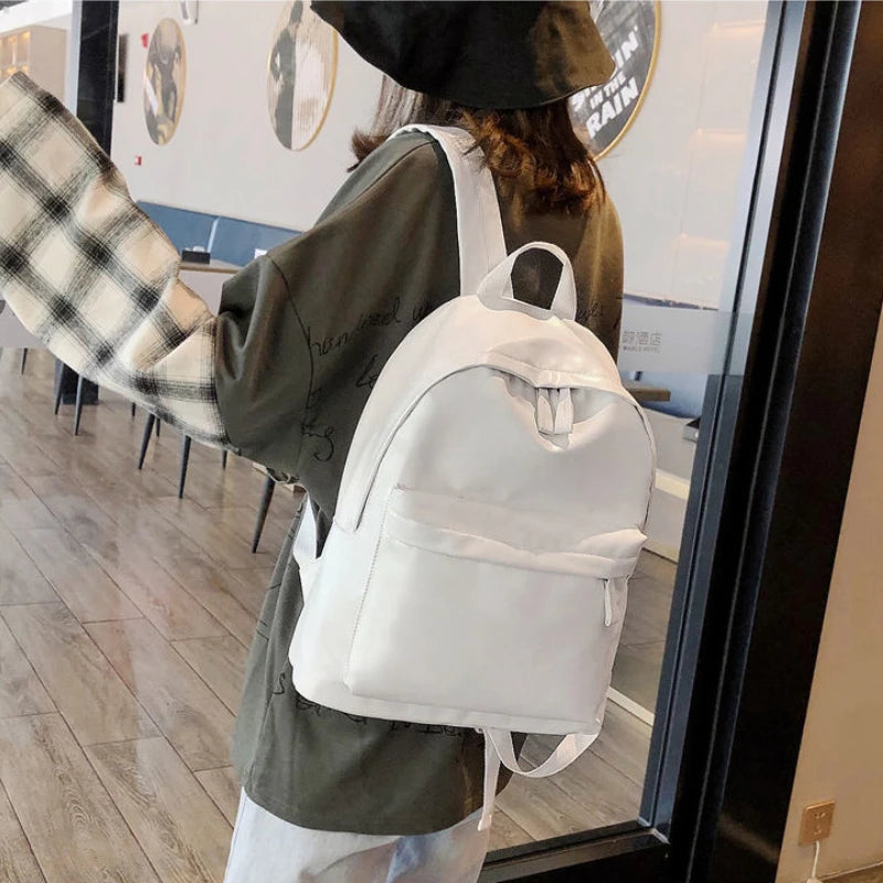 Women's PU Leather Backpack Large Capacity Multi-function Bag