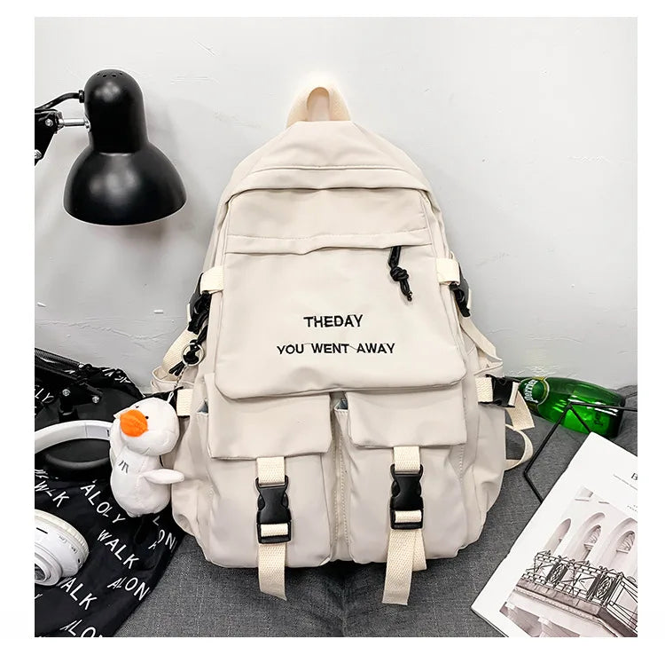 Canvas Backpack Women Large Capacity Harajuku Vintage Style