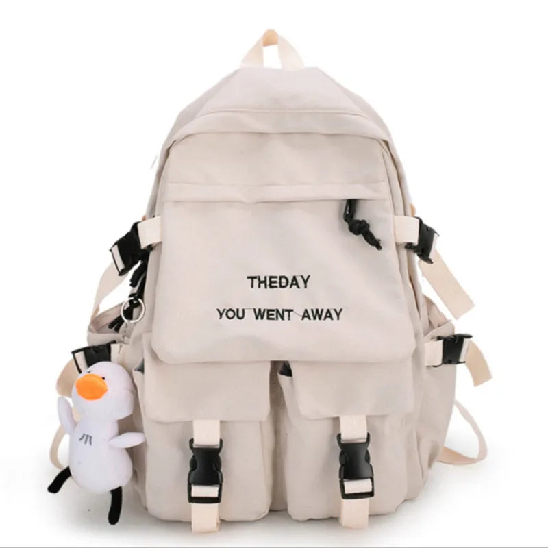 Canvas Backpack Women Large Capacity Harajuku Vintage Style