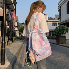 Canvas Tie-dye Harajuku Colorful Backpack Women