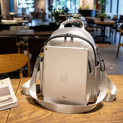 Stylish Waterproof Leather School Backpack for College Students