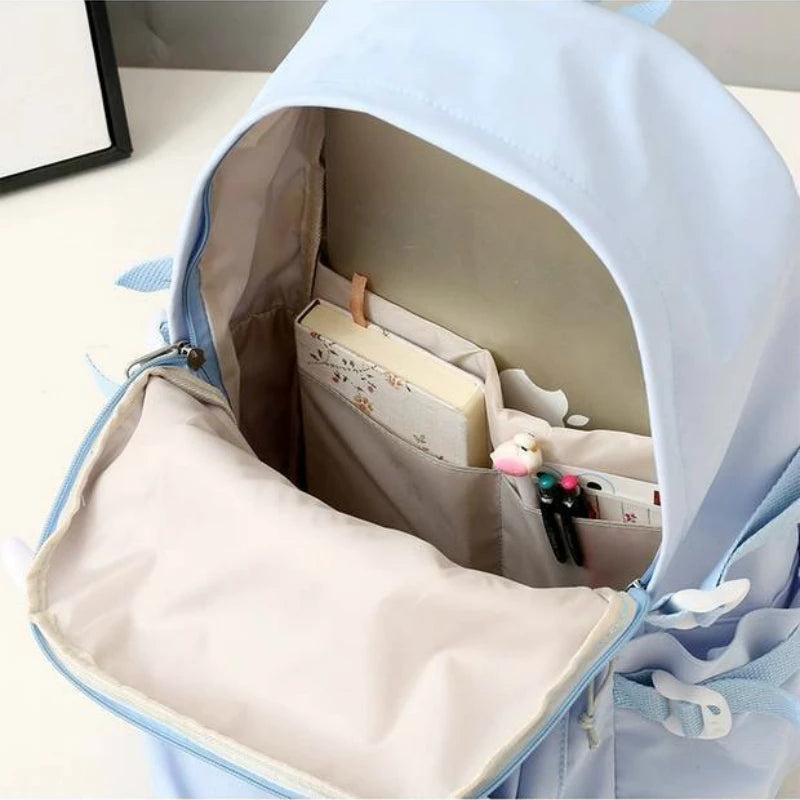 Waterproof Nylon Backpack Women Sweet Girls Large Capacity School Bag