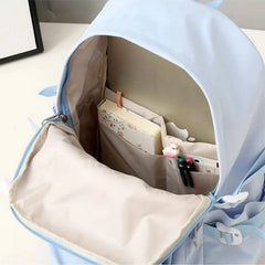 Waterproof Nylon Backpack Women Sweet Girls Large Capacity School Bag