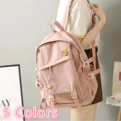 Waterproof Nylon Backpack Women Sweet Girls Large Capacity School Bag