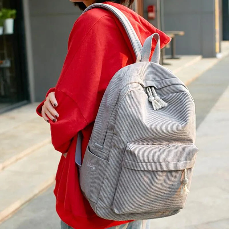 Nylon Backpack Women Softback Solid Bag Soft Handle School Bag for Girls