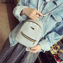 Backpacks Women PU Mini Casual Patchwork Zipper Versatile Students