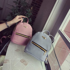 Backpacks Women PU Mini Casual Patchwork Zipper Versatile Students