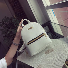 Backpacks Women PU Mini Casual Patchwork Zipper Versatile Students
