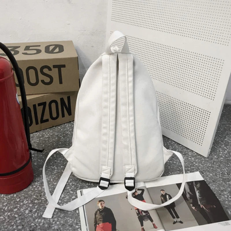 Canvas School Backpack Harajuku Style College Rucksack