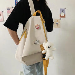Canvas School Backpack Harajuku Style College Rucksack