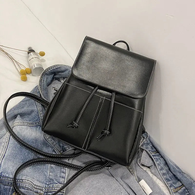 Backpack Women PU Waterproof Streetwear Casual Style Girls Female