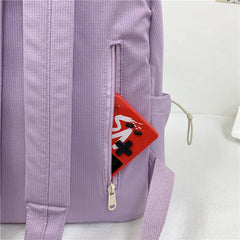 Women's Waterproof Nylon Backpack Large Capacity School Book Bag