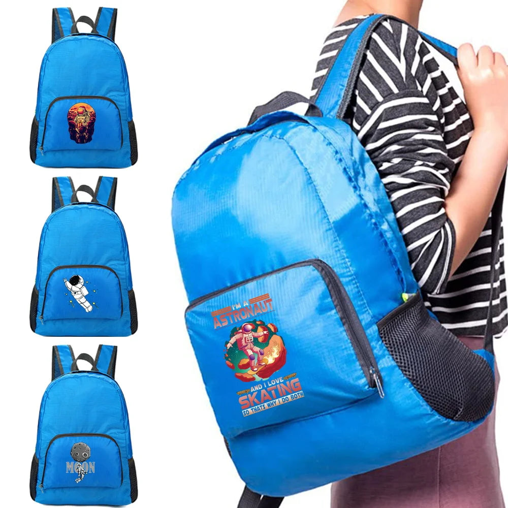 Ultralight Foldable Backpack Astronaut Print Travel Daypack