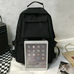 Canvas Solid Large Capacity Backpack Women Unisex