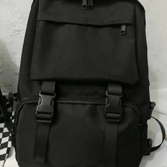 Canvas Solid Large Capacity Backpack Women Unisex