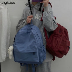 Student Backpack Solid Unisex Water-proof Large Capacity College Rucksack