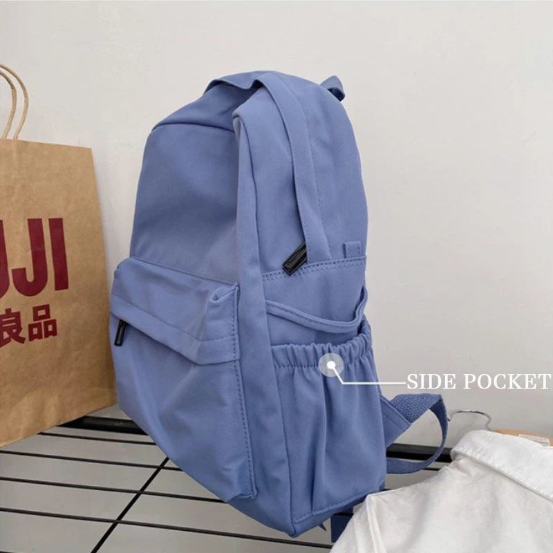 Student Backpack Solid Unisex Water-proof Large Capacity College Rucksack