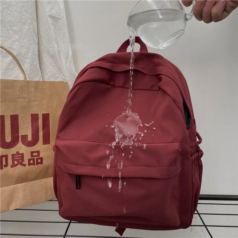 Student Backpack Solid Unisex Water-proof Large Capacity College Rucksack