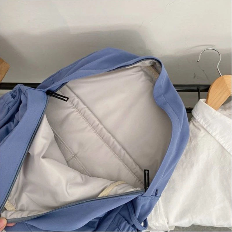 Student Backpack Solid Unisex Water-proof Large Capacity College Rucksack