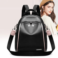 Waterproof Leather Backpack for Women Men School Camping Bag