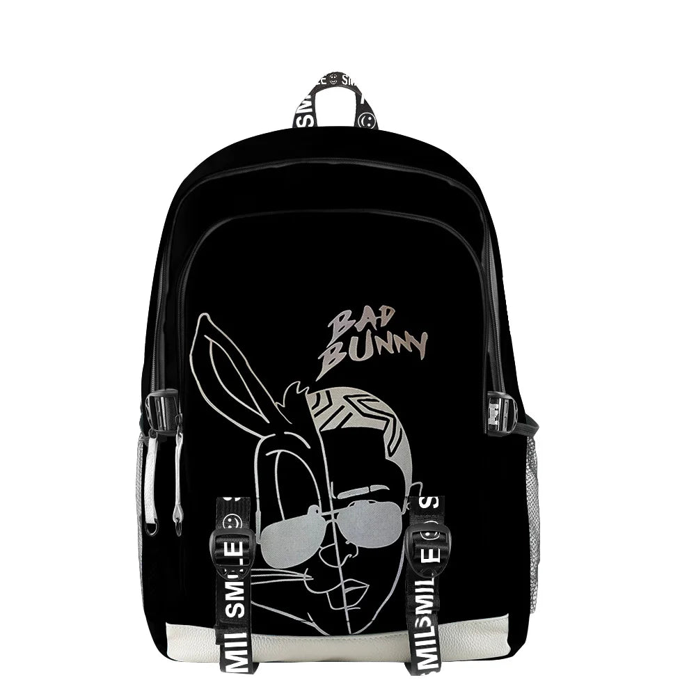 Bad Bunny Kids Anime Backpack Waterproof Oxford School Bag