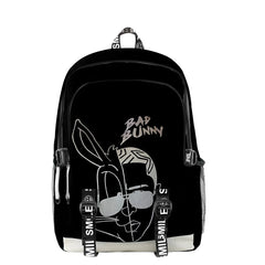 Bad Bunny Kids Anime Backpack Waterproof Oxford School Bag