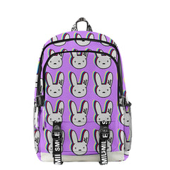 Bad Bunny Kids Anime Backpack Waterproof Oxford School Bag