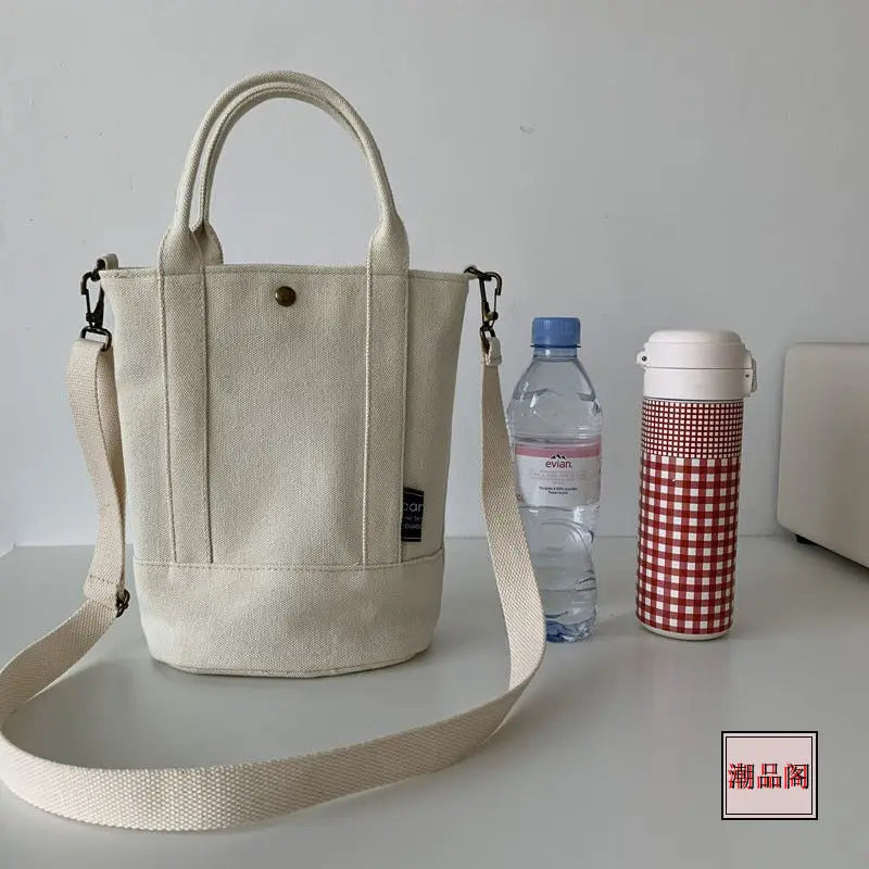 One-Shoulder Canvas School Bag Multi-Function Handbag