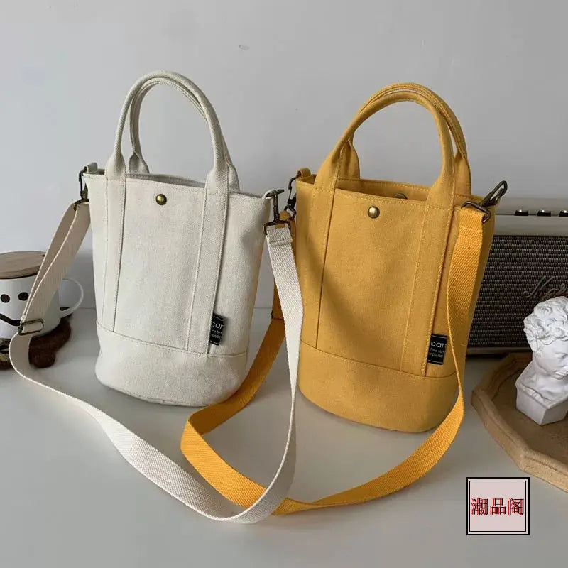 One-Shoulder Canvas School Bag Multi-Function Handbag