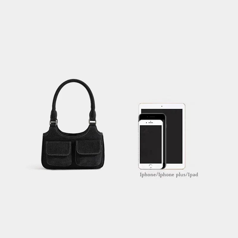 Denim Cloth Underarm Bag Women's Shoulder Bag