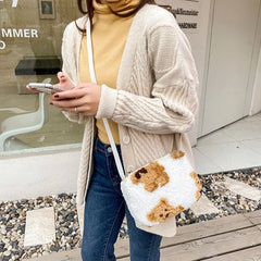 Shirley Rose Plush Bear Bag One Shoulder Messenger Casual Female Bag