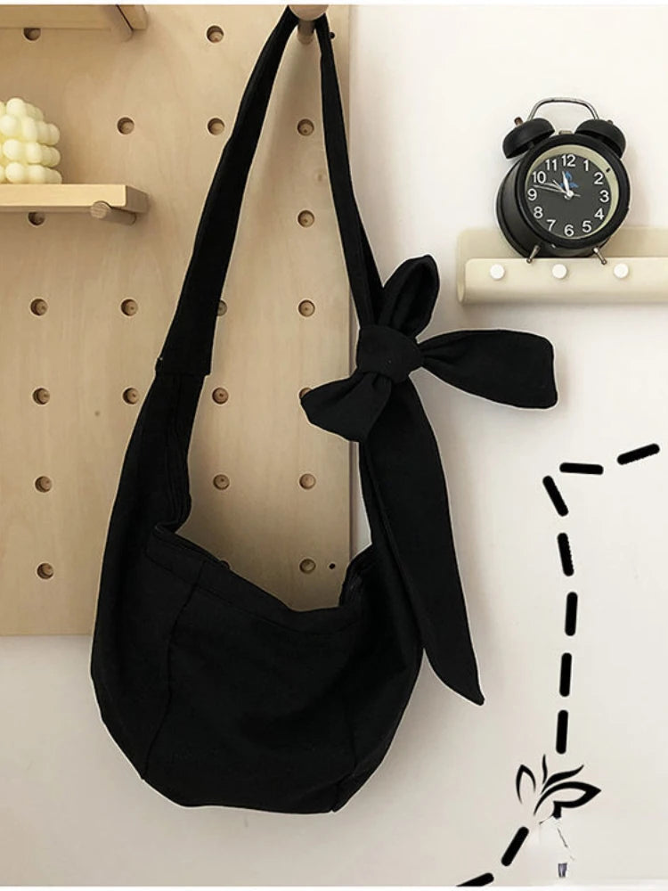 Canvas Bag Student Literature Retro Dumpling Bag One Shoulder Messenger Bag