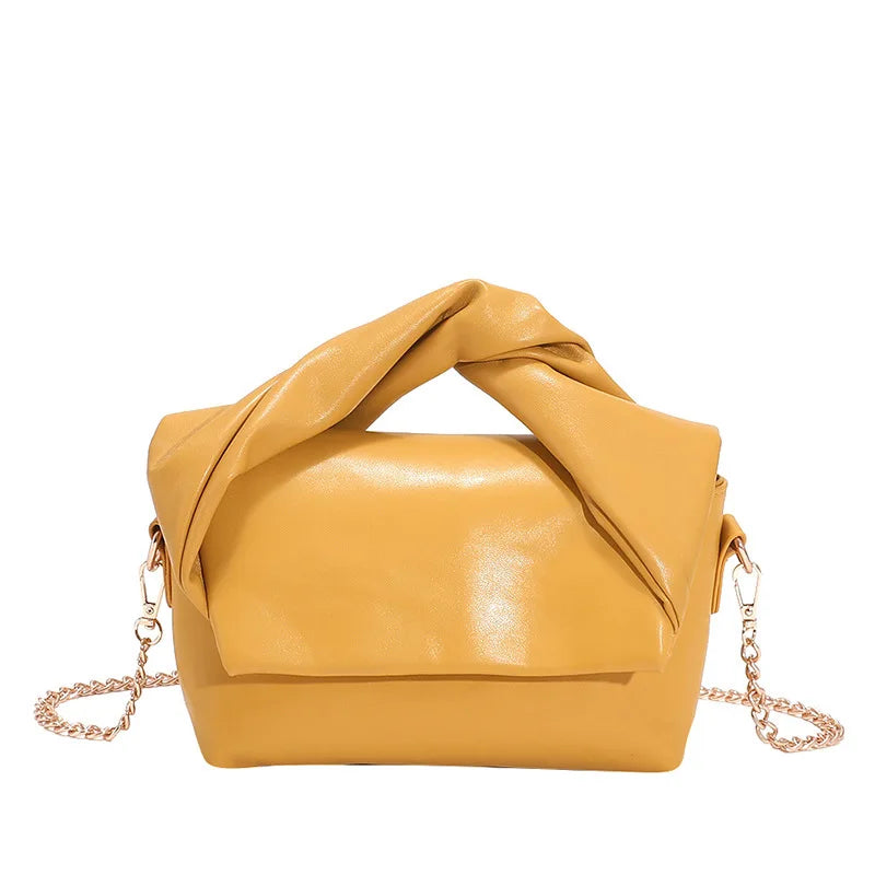 Pleated Handbag Chain Crossbody Bag Women Creative Personality Textured