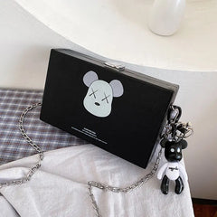 Women Animal Printed Square Messenger Bag Chain Cross Body