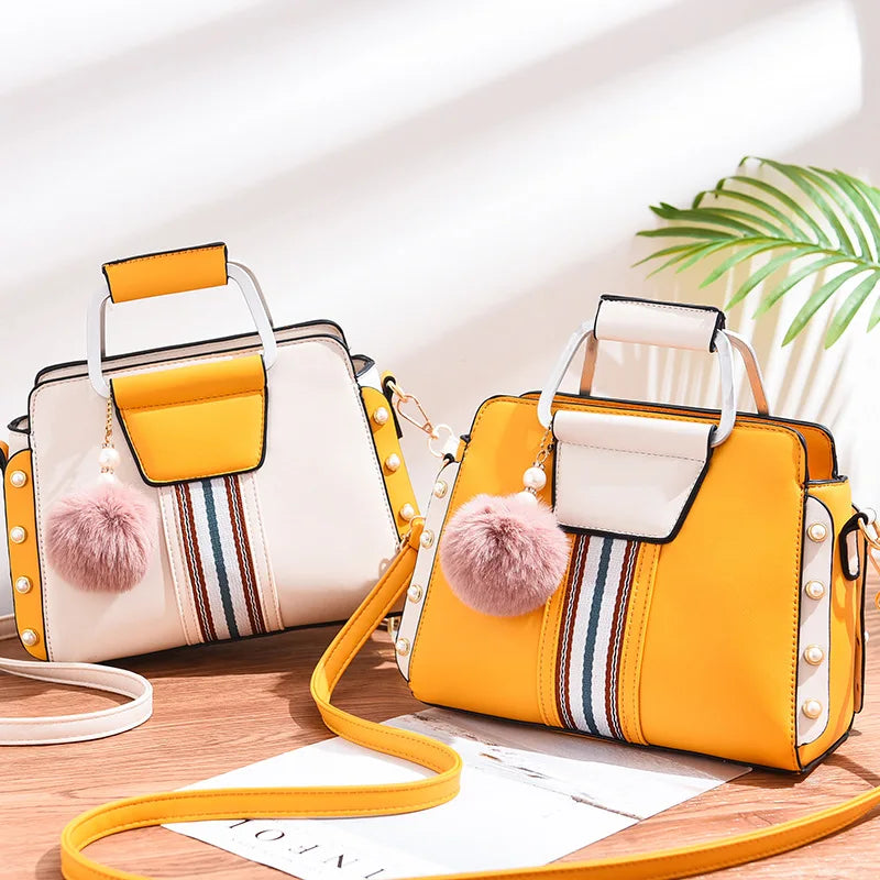 Plush Ball Tassel Shoulder Bag Large Capacity Sweet Messenger Bag