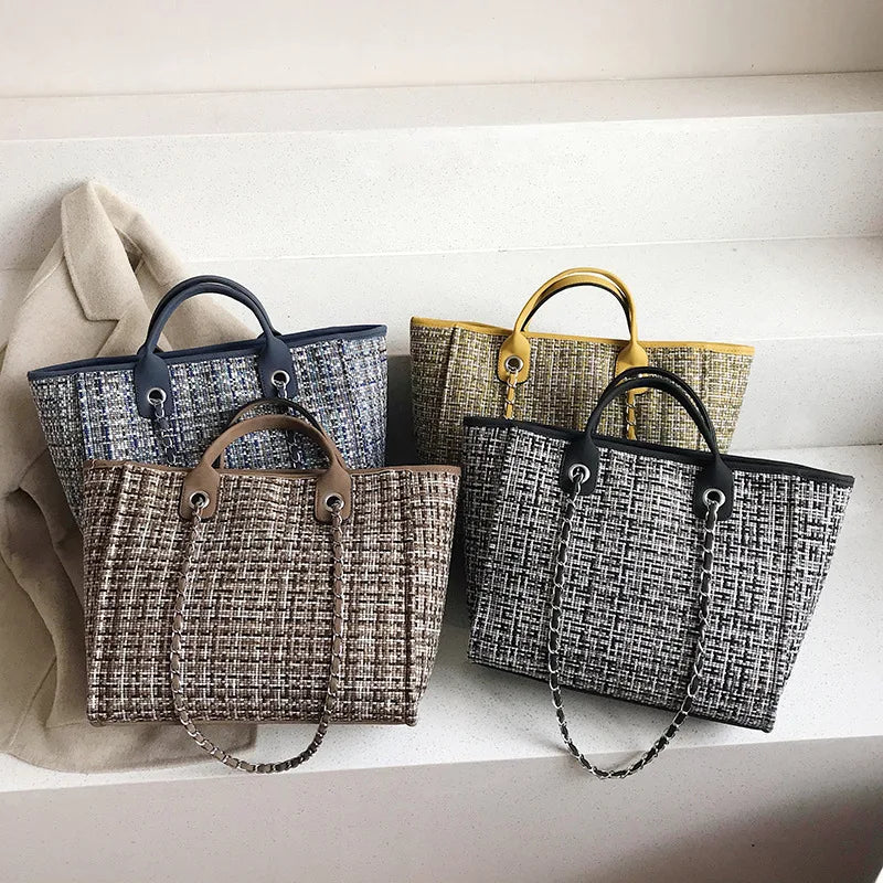 Wool Handbag Casual Big Capacity Shoulder Bag