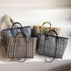 Wool Handbag Casual Big Capacity Shoulder Bag