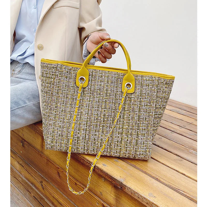 Wool Handbag Casual Big Capacity Shoulder Bag