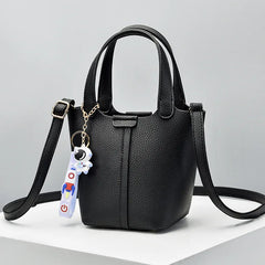 High-end Lychee Pattern Bucket Bag for Women