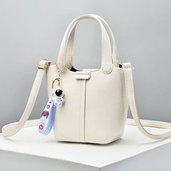 High-end Lychee Pattern Bucket Bag for Women
