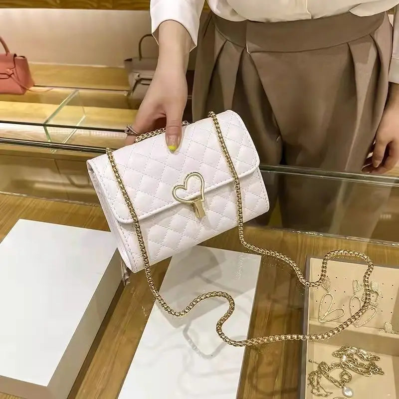 High-end Rhombus Chain Bag PU Messenger Bag Women