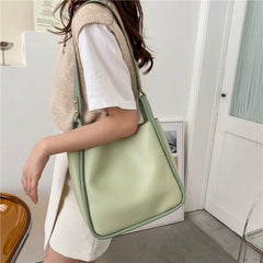 Women's Spring Shoulder Cross Body Bucket Bag Portable Large Capacity