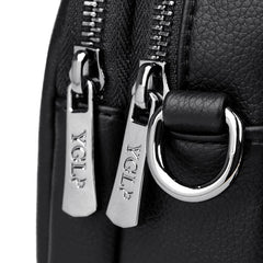 Women's Rivet Mobile Phone Shoulder Bag Soft Leather Zipper Square Bag