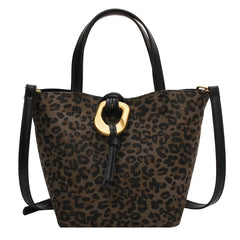 Leopard Print Shoulder Bag Autumn Bucket Bag