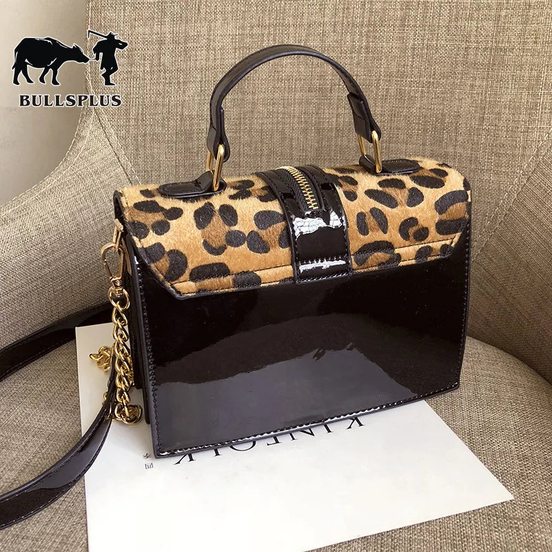 Leopard Print Small Square Bag Chain One-Shoulder Messenger Bag