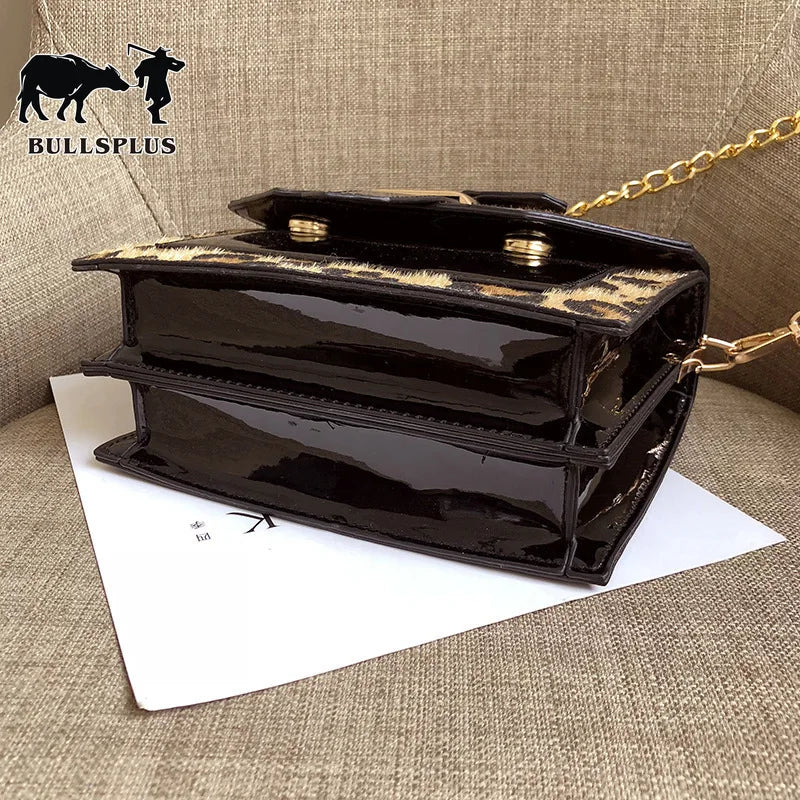 Leopard Print Small Square Bag Chain One-Shoulder Messenger Bag