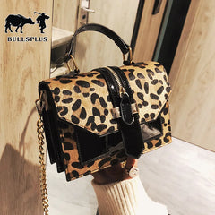 Leopard Print Small Square Bag Chain One-Shoulder Messenger Bag