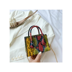 Snake Pattern Chain Small Square Bag Shoulder Handbag