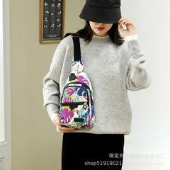 Women's Nylon Chest Bag Monocline Shoulder Backpack